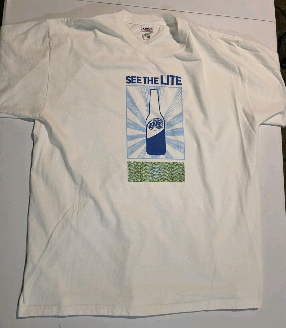Miller Lite See The Lite Men's Graphic T-shirt XL White